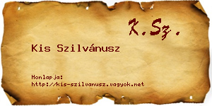 Kis Szilvánusz névjegykártya